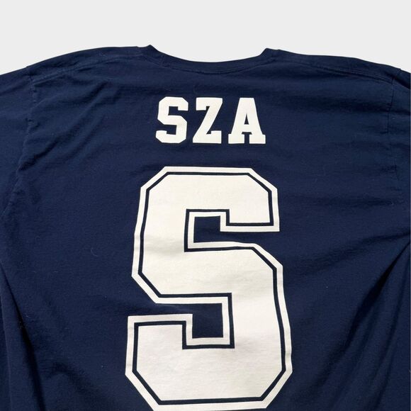 SZA SOS Tour Merch Long Sleeve Shirt Navy Blue XL Top Dawg TDE Hockey Jersey Tee - Picture 8 of 12